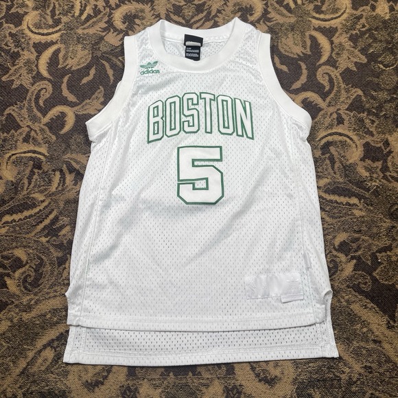 Boston Celtics Kevin Garnett Jersey White Youth Medium +2 NBA Basketball Adidas - Picture 1 of 8